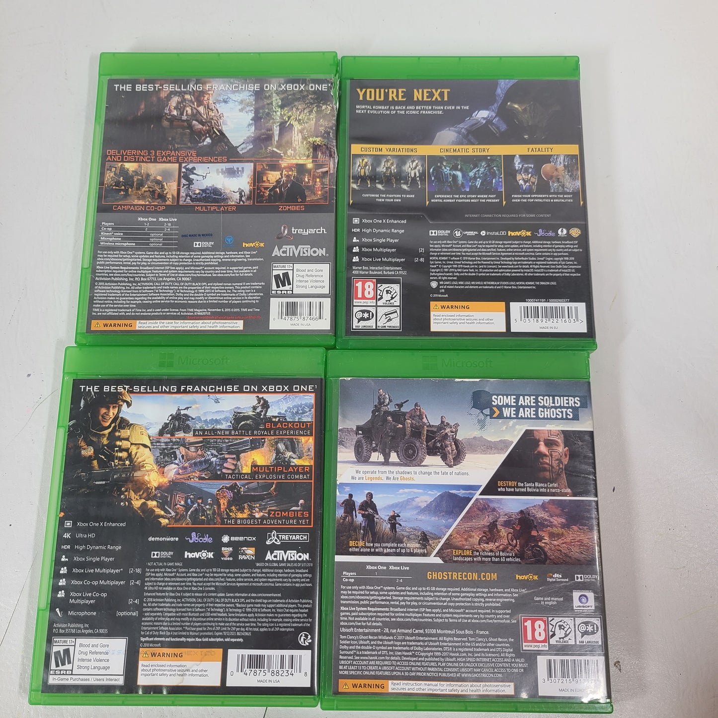 Lot of 5 Microsoft Xbox One Games Call of Duty Black Ops 3 & 4 Battlefield 2042 