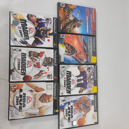 Lot of 7 Sony PlayStation 2 PS2 Games Madden NFL 2002 2003 2004 NBA Live 2004