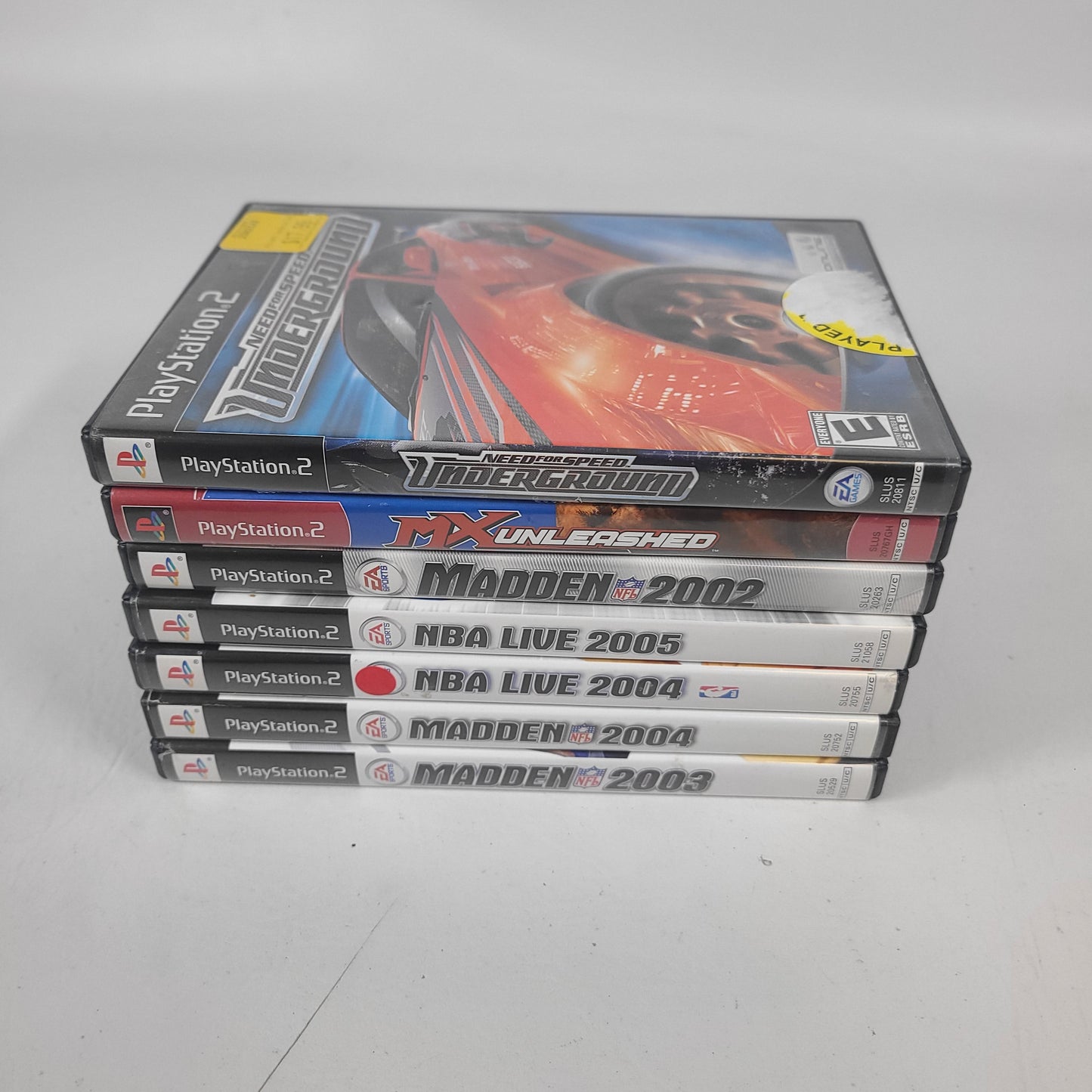 Lot of 7 Sony PlayStation 2 PS2 Games Madden NFL 2002 2003 2004 NBA Live 2004