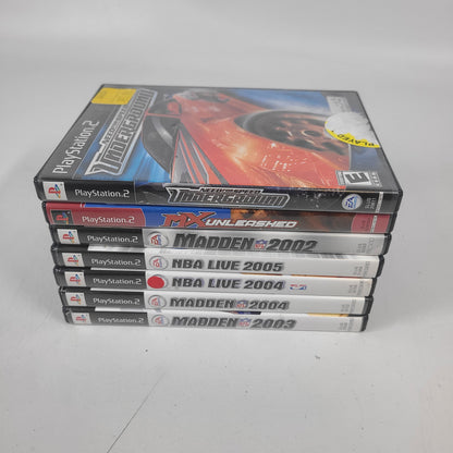 Lot of 7 Sony PlayStation 2 PS2 Games Madden NFL 2002 2003 2004 NBA Live 2004