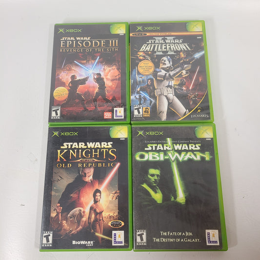 Lot of 4 Original Microsoft Xbox Star Wars Games Obi-Wan KOTOR Battlefront 2 