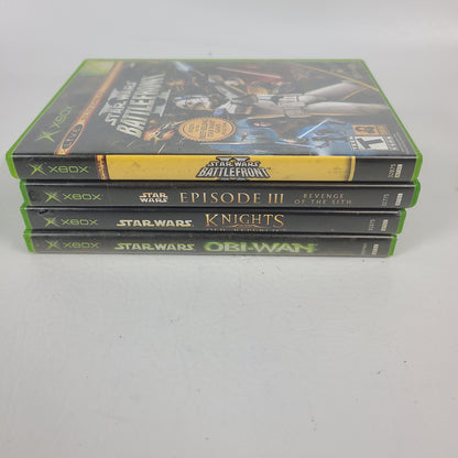Lot of 4 Original Microsoft Xbox Star Wars Games Obi-Wan KOTOR Battlefront 2 