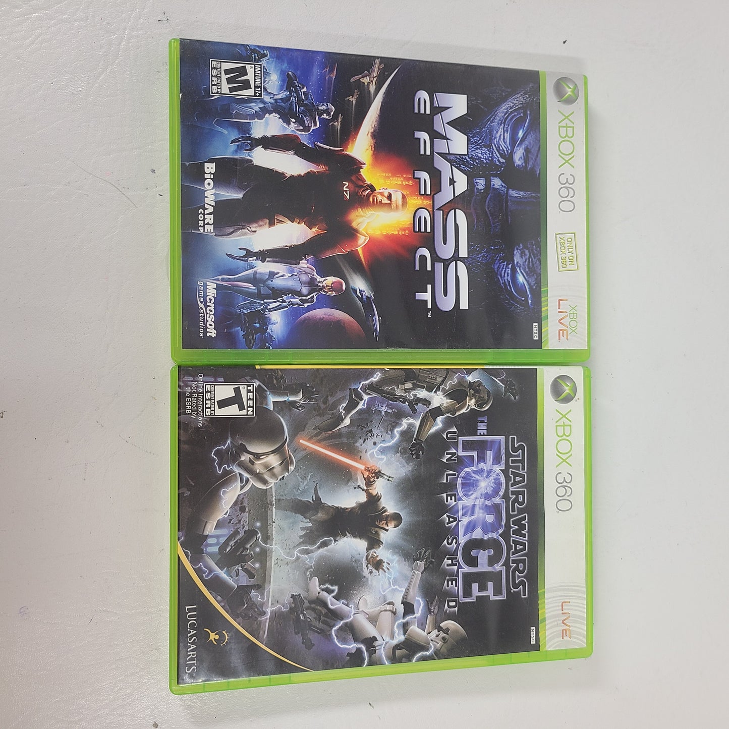 Lot 2 of Microsoft Xbox 360 Games Star Wars The Force Unleashed Mass Effect