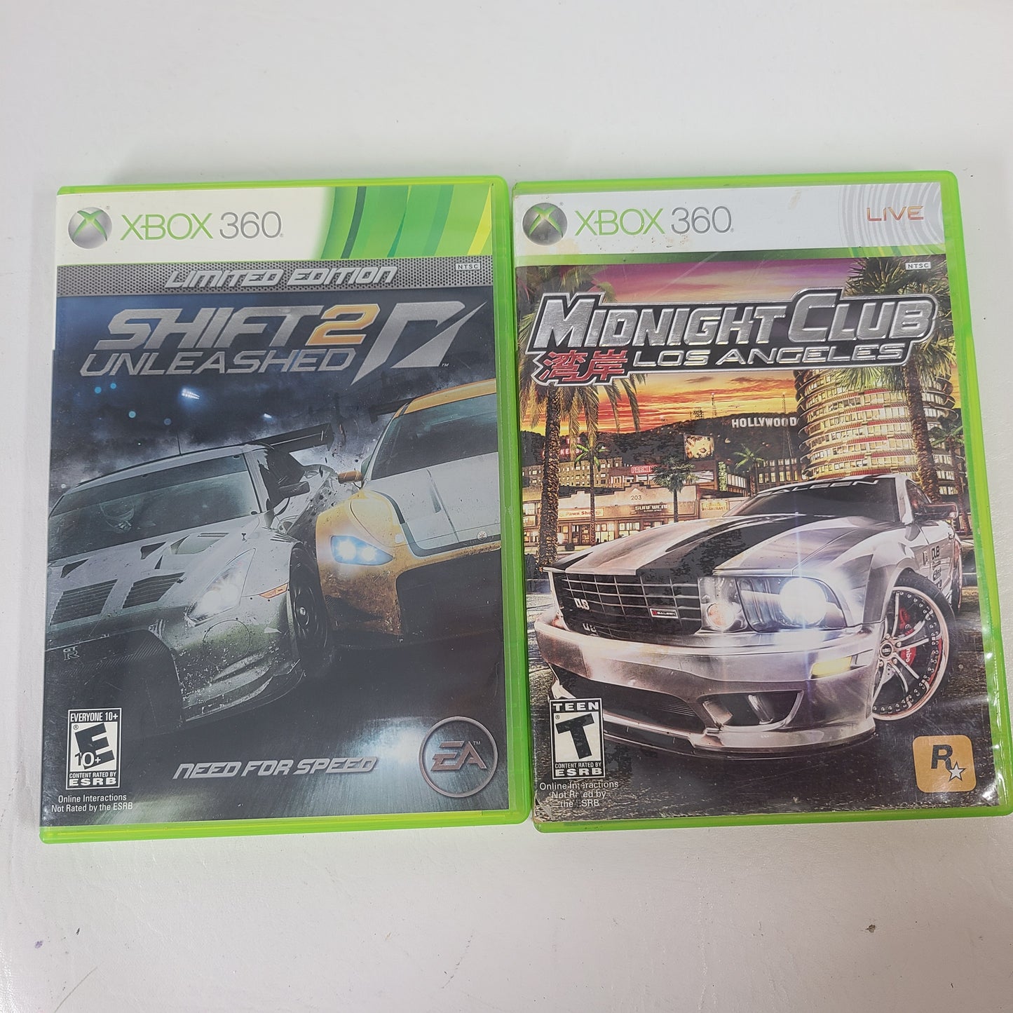 Lot 2 Xbox 360 Racing Game Shift 2 Unleashed Limited Edition Midnight Club Los 