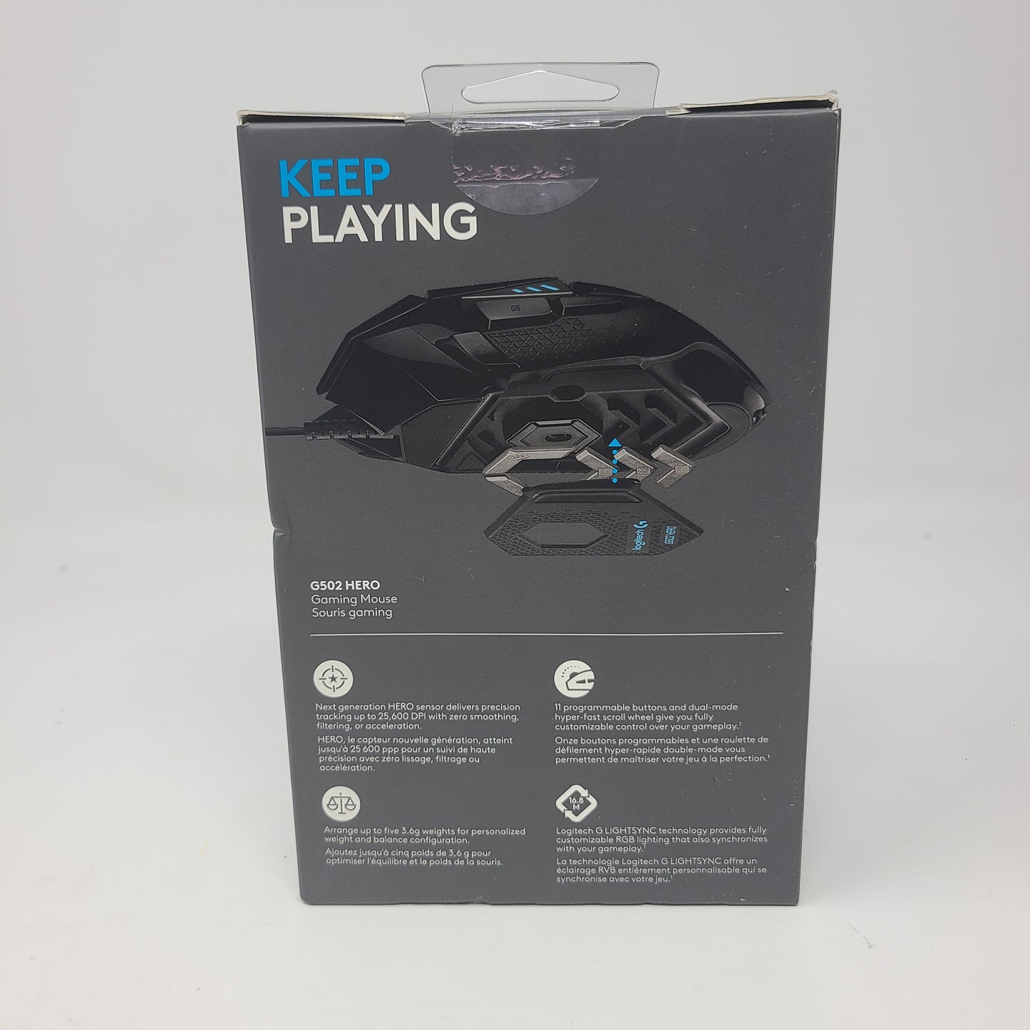 New LogiTech G502 Hero Wired Gaming Mouse 910-005469