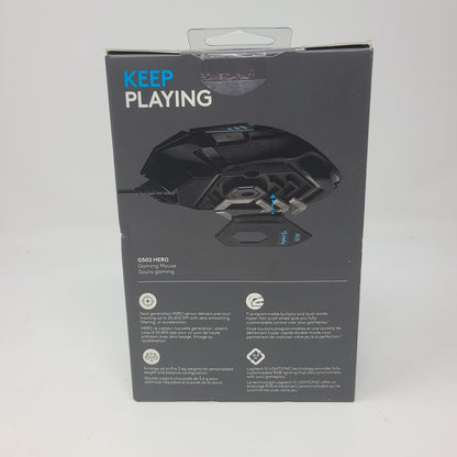New LogiTech G502 Hero Wired Gaming Mouse 910-005469