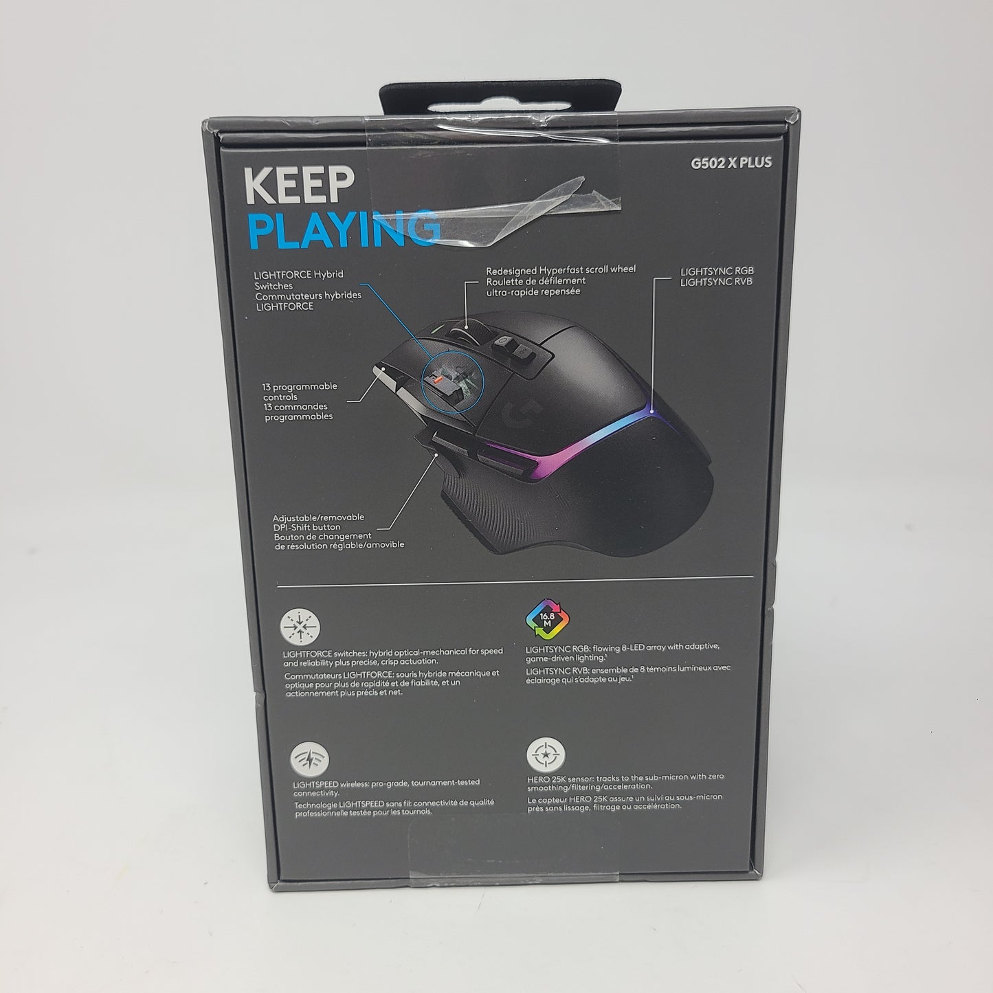 New LogiTech G502X Plus WIRELESS RGB GAMING MOUSE 910-006160