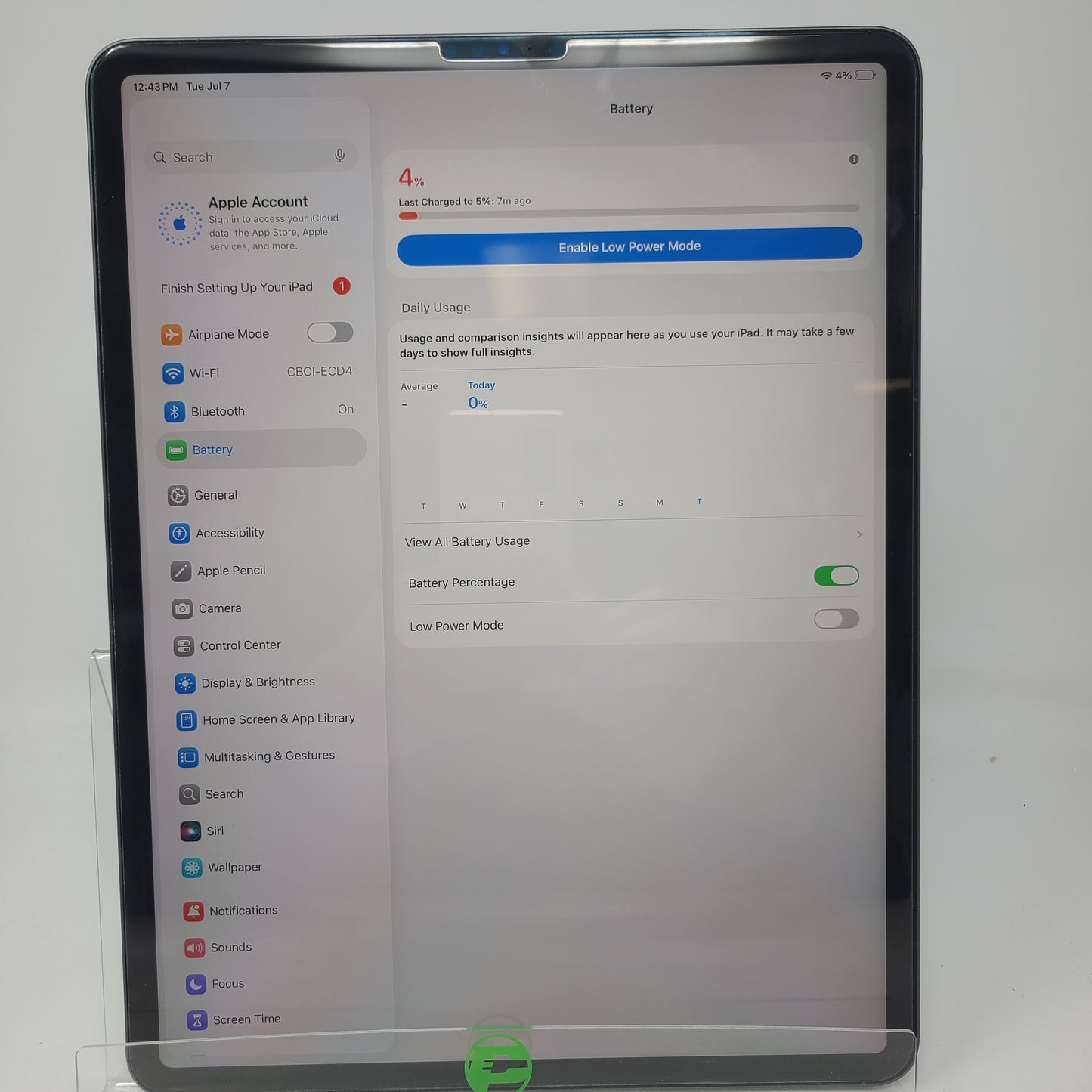 WiFi Only Apple iPad Pro 12.9" 4th Gen 256GB Space Gray NXAT2LL/A