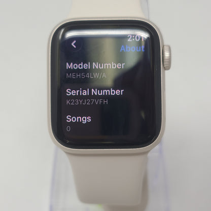 GPS Only Apple Watch SE 3 40MM Starlight Aluminum Starlight Sport Band MEH54LW/A