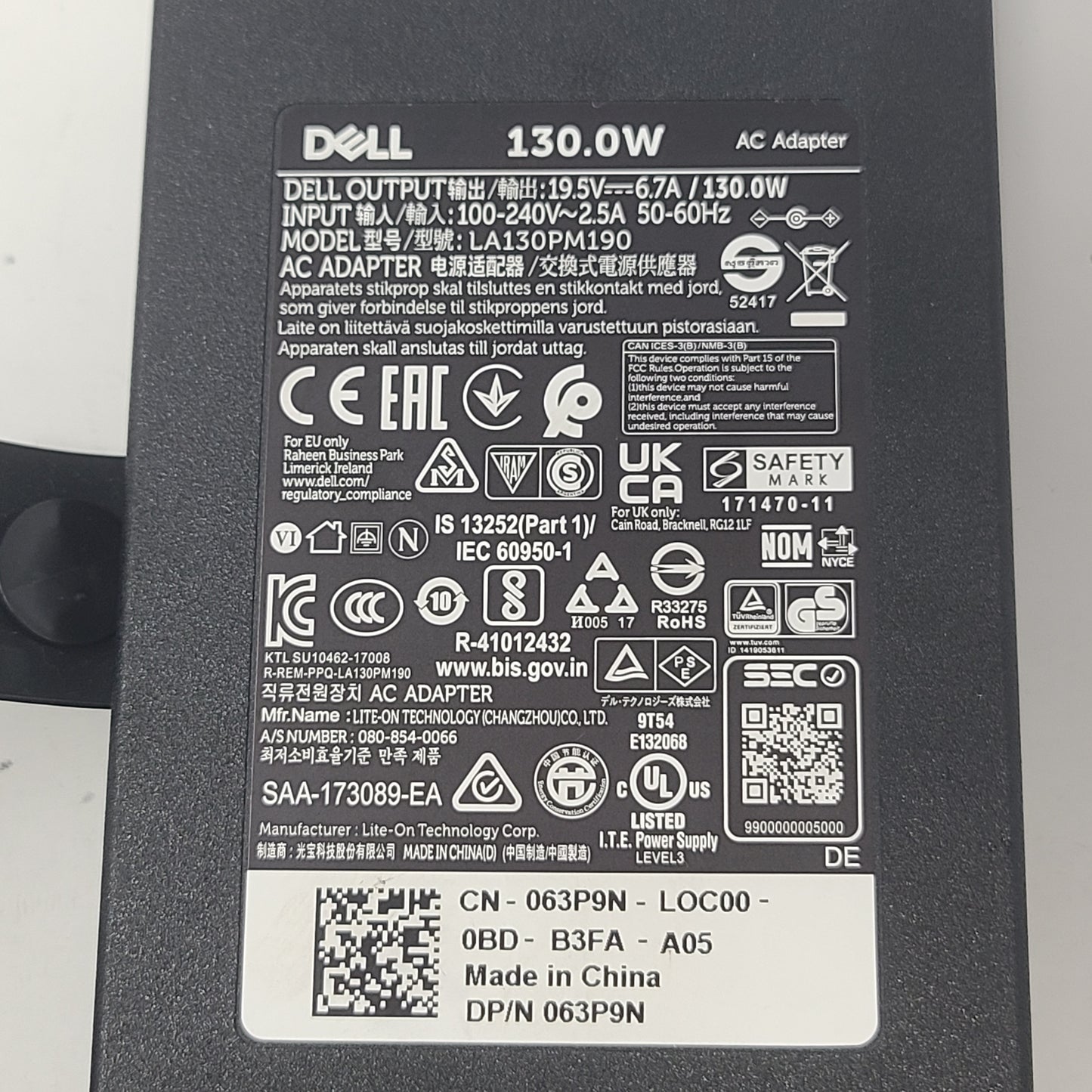 Dell WD19TB K20A001 Thunderbolt 3 USB-C Docking Station