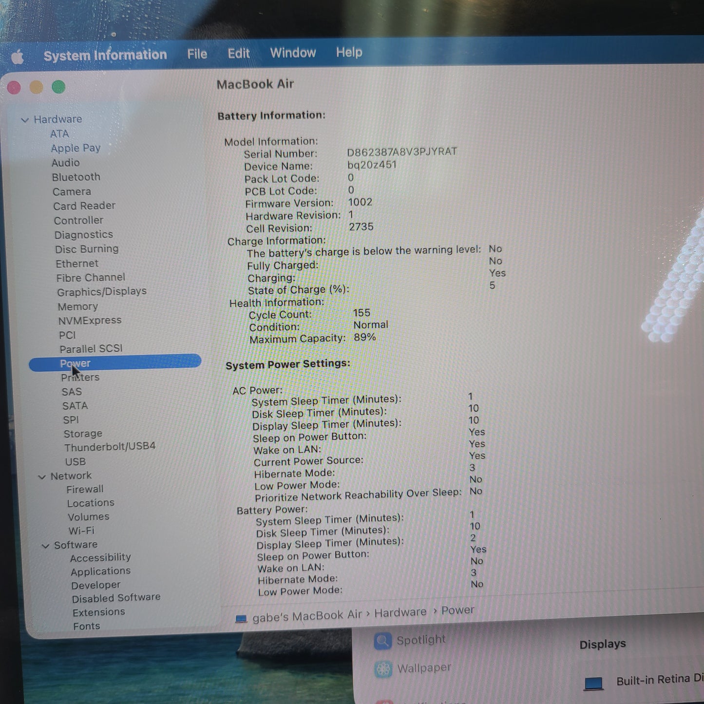 2020 Apple MacBook Air 13.3" M1 8C GPU 3.2GHz 8GB RAM 256GB SSD MGND3LL/A