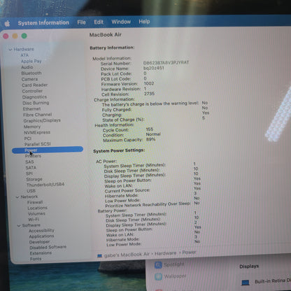2020 Apple MacBook Air 13.3" M1 8C GPU 3.2GHz 8GB RAM 256GB SSD MGND3LL/A
