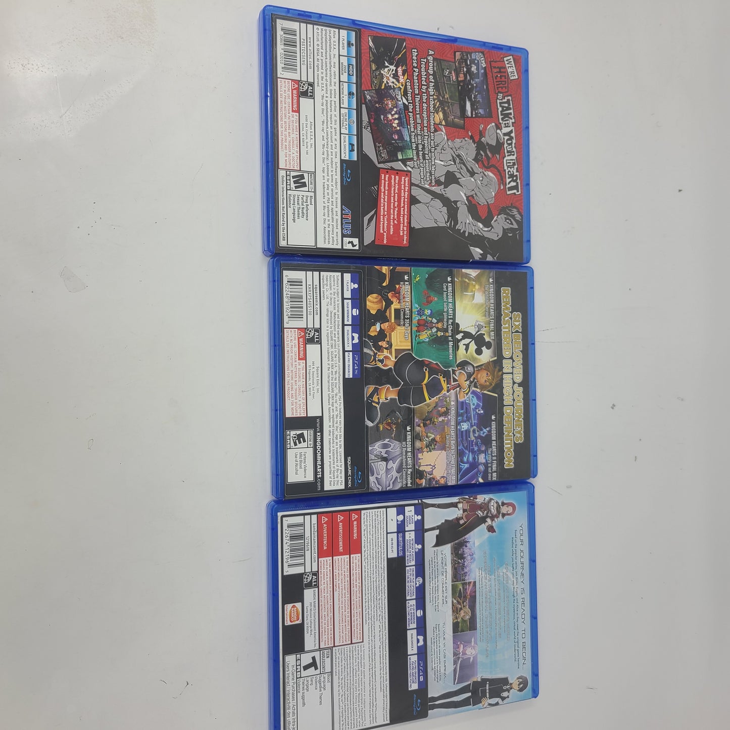 Lot of 3 : Sony PS4 Game Persona 5, Kingdom Hearts & Sword Art Online