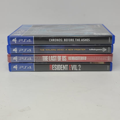 Lot of 4 PS4 Game Sony PlayStation 4 The Last of Us Remastered Resident Evil 2