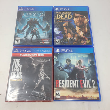 Lot of 4 PS4 Game Sony PlayStation 4 The Last of Us Remastered Resident Evil 2