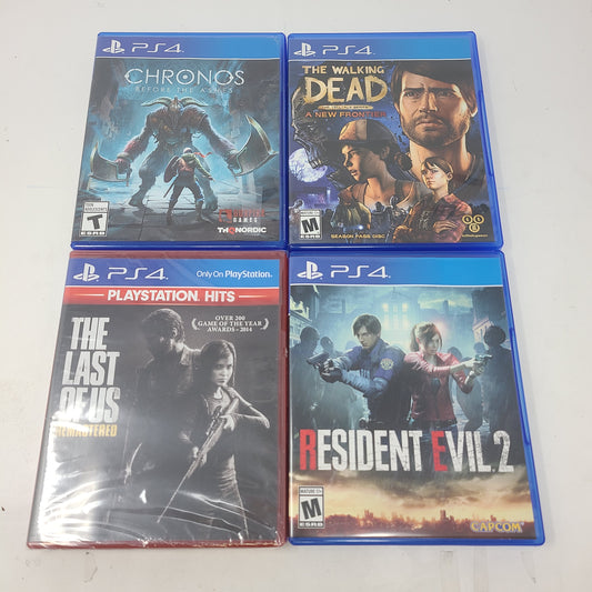 Lot of 4 PS4 Game Sony PlayStation 4 The Last of Us Remastered Resident Evil 2