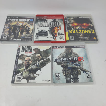 Lot of 5 PS3 Game  Sony PlayStation 3 Sniper Ghost Warrior 2 Battlefield Bad  