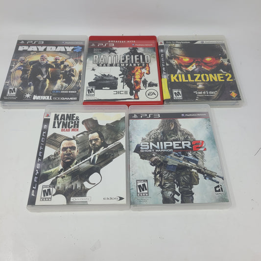 Lot of 5 PS3 Game  Sony PlayStation 3 Sniper Ghost Warrior 2 Battlefield Bad  