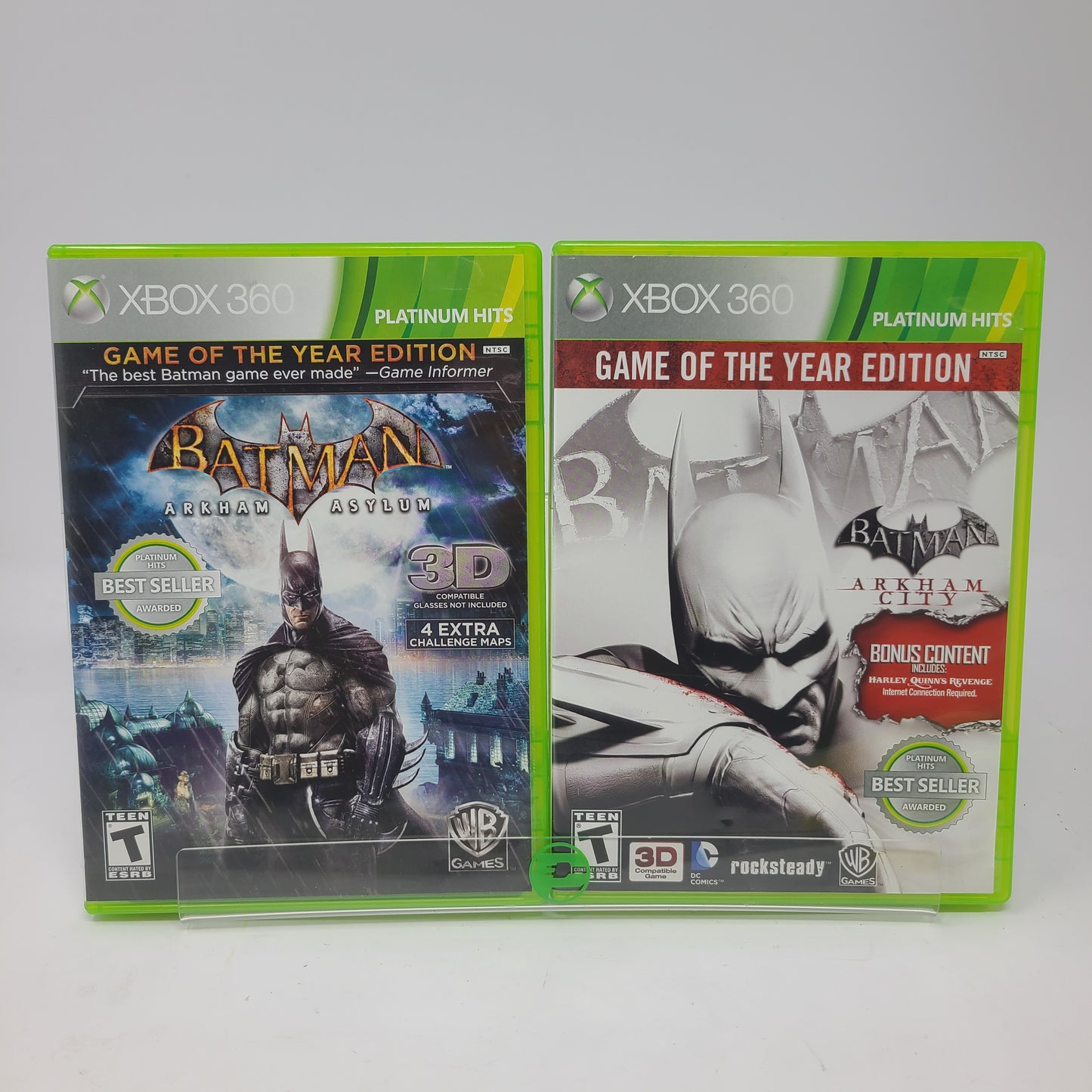 Lot of 2 Batman Arkham City & Arkham Asylum GOTY Platinum Hits Xbox 360 Games