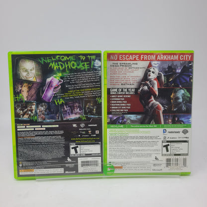 Lot of 2 Batman Arkham City & Arkham Asylum GOTY Platinum Hits Xbox 360 Games