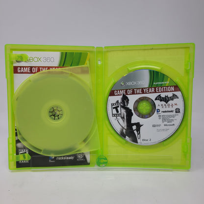 Lot of 2 Batman Arkham City & Arkham Asylum GOTY Platinum Hits Xbox 360 Games