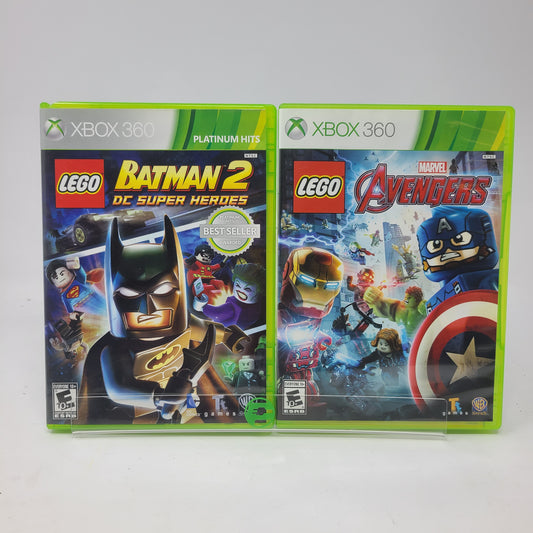 Lot of 2 Xbox 360 Games LEGO Marvel's Avengers & LEGO Batman 2 DC Super Heroes