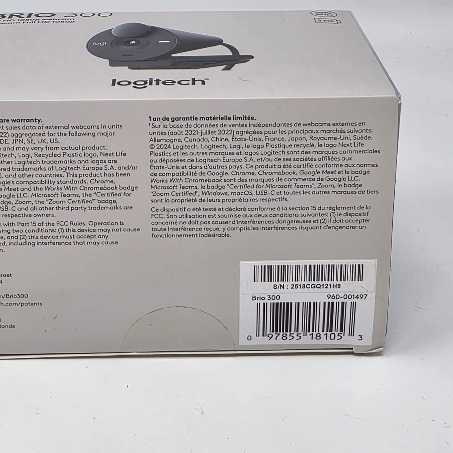 New LogiTech Brio300 Webcam  960-001497