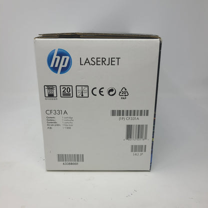 New HP 654A CF331A Cyan Original LaserJet Toner Cartridge Sealed