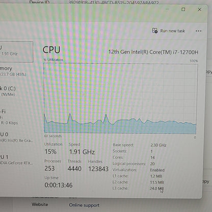 Dell Vostro 7620 16" i7-12700H 2.3GHz 16GB RAM 1TB SSD GeForce RTX 3050 Ti