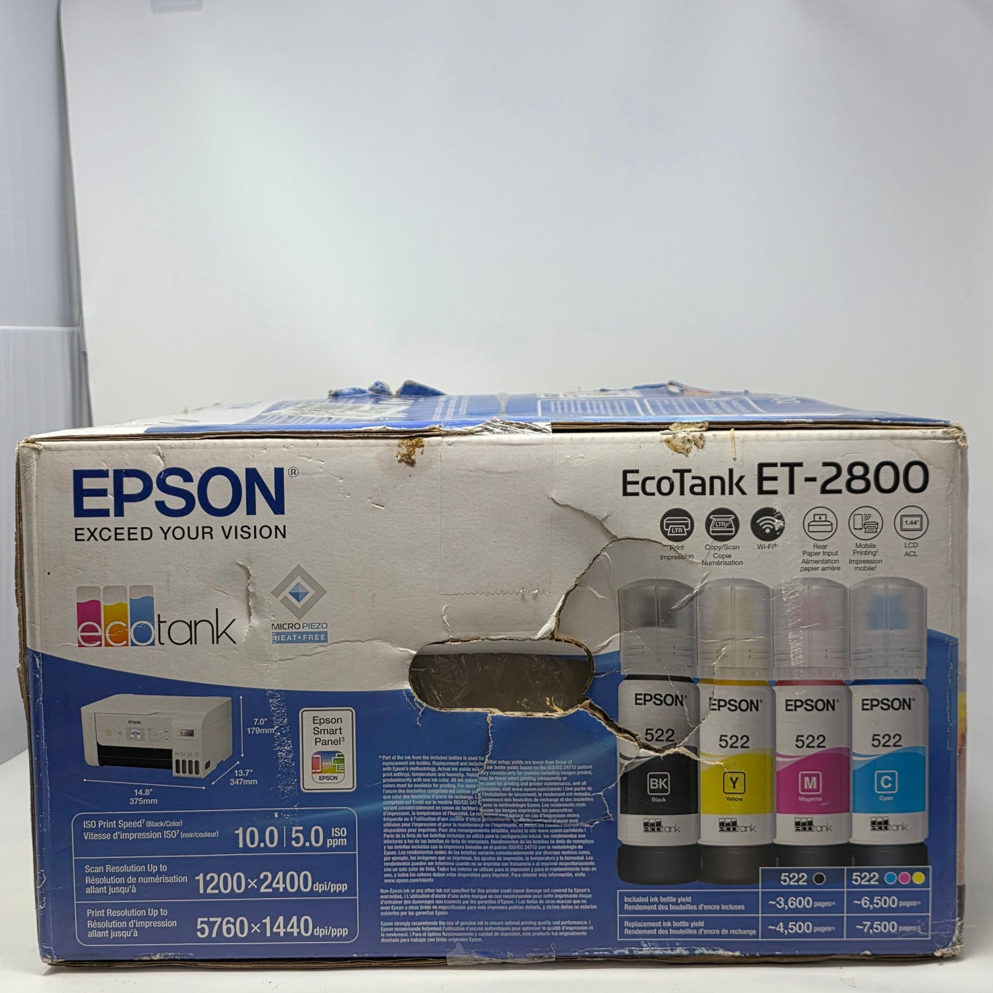 Epson EcoTank All In One InkJet Printer White ET-2800