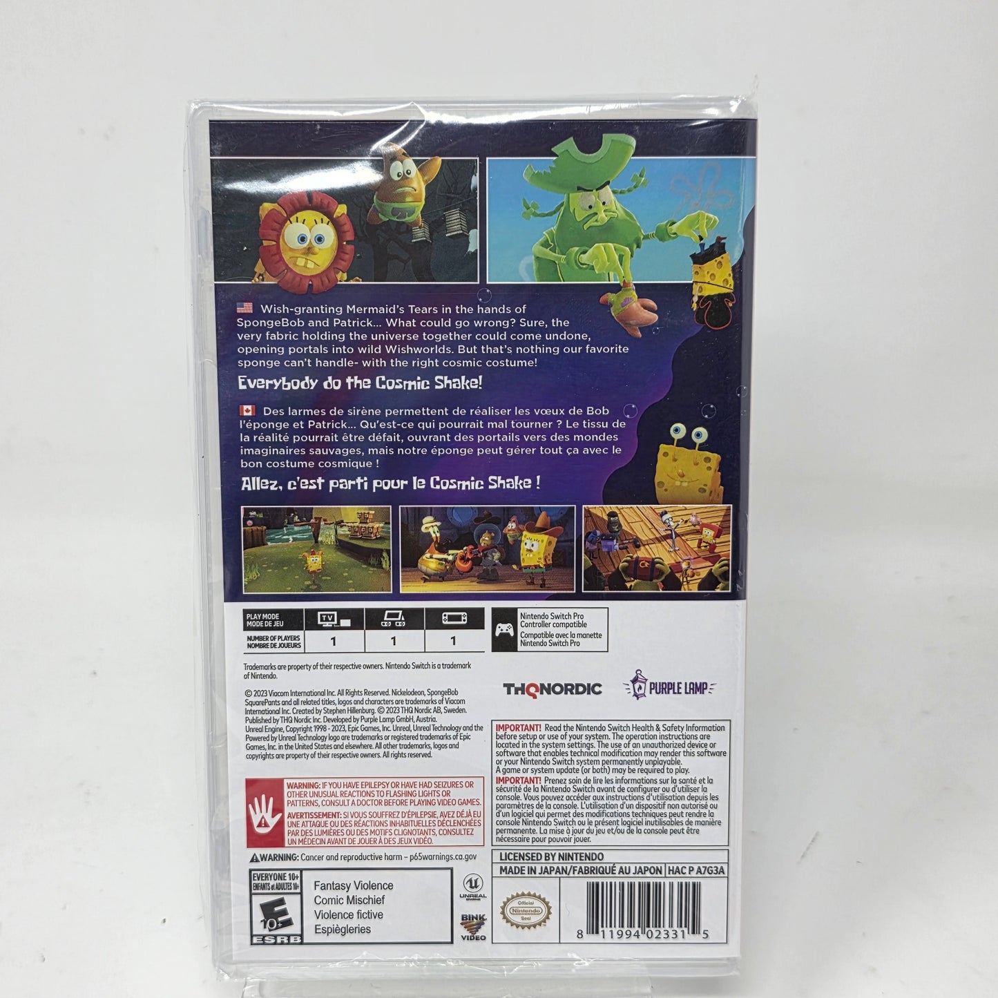 New Spongebob Squarepants: The Cosmic Shake Nintendo Switch