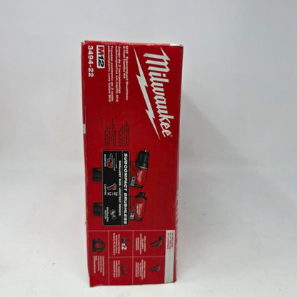 NEW Milwaukee 3494-22 M12 Fuel Brushless 2-Tool Combo Kit 12V Drill Impact