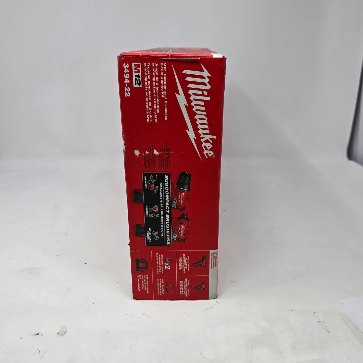 New Milwaukee 3494-22 M12 12V Subcompact Brushless 2-Tool Combo Kit