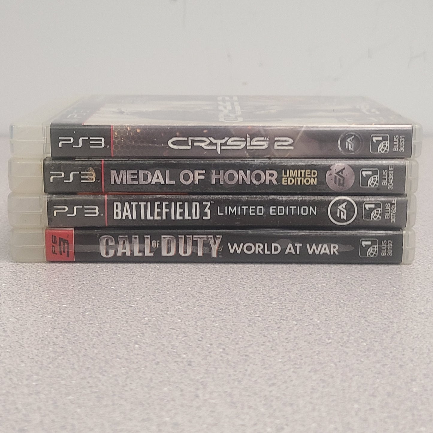 Lot of 4 PS3 Games Call Of Duty World At War Battlefield 3 Crysis Medal Honor