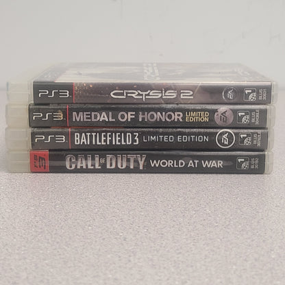 Lot of 4 PS3 Games Call Of Duty World At War Battlefield 3 Crysis Medal Honor