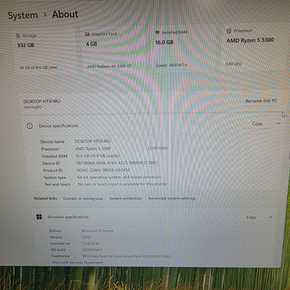 CyberPower Custom PC Ryzen 5 5500 3.60GHz 16GB RAM 1TB SSD AMD Radeon RX 6500 XT
