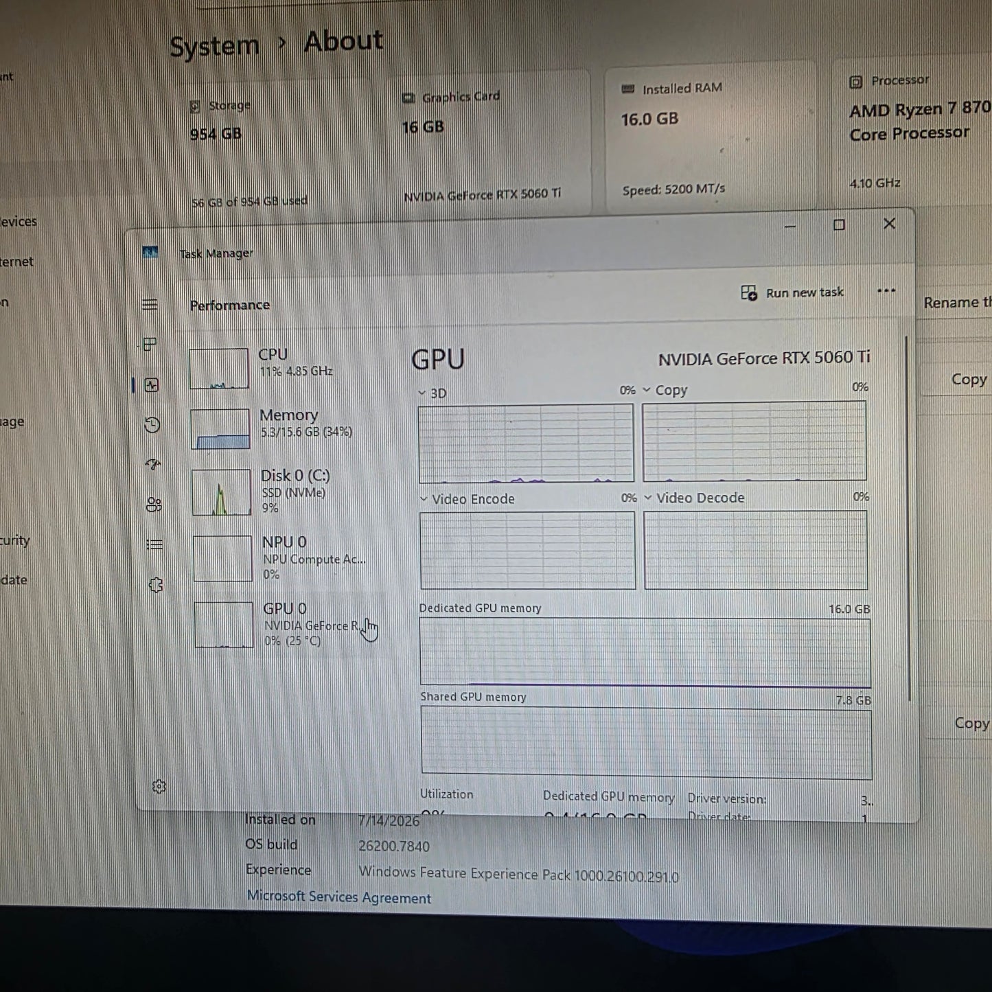 Omen Custom PC Ryzen 7 8700F 4.10GHz 16GB RAM 1TB SSD Nvidia GeForce RTX 5060 Ti