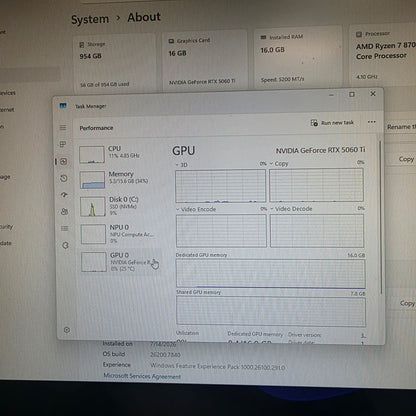 Omen Custom PC Ryzen 7 8700F 4.10GHz 16GB RAM 1TB SSD Nvidia GeForce RTX 5060 Ti