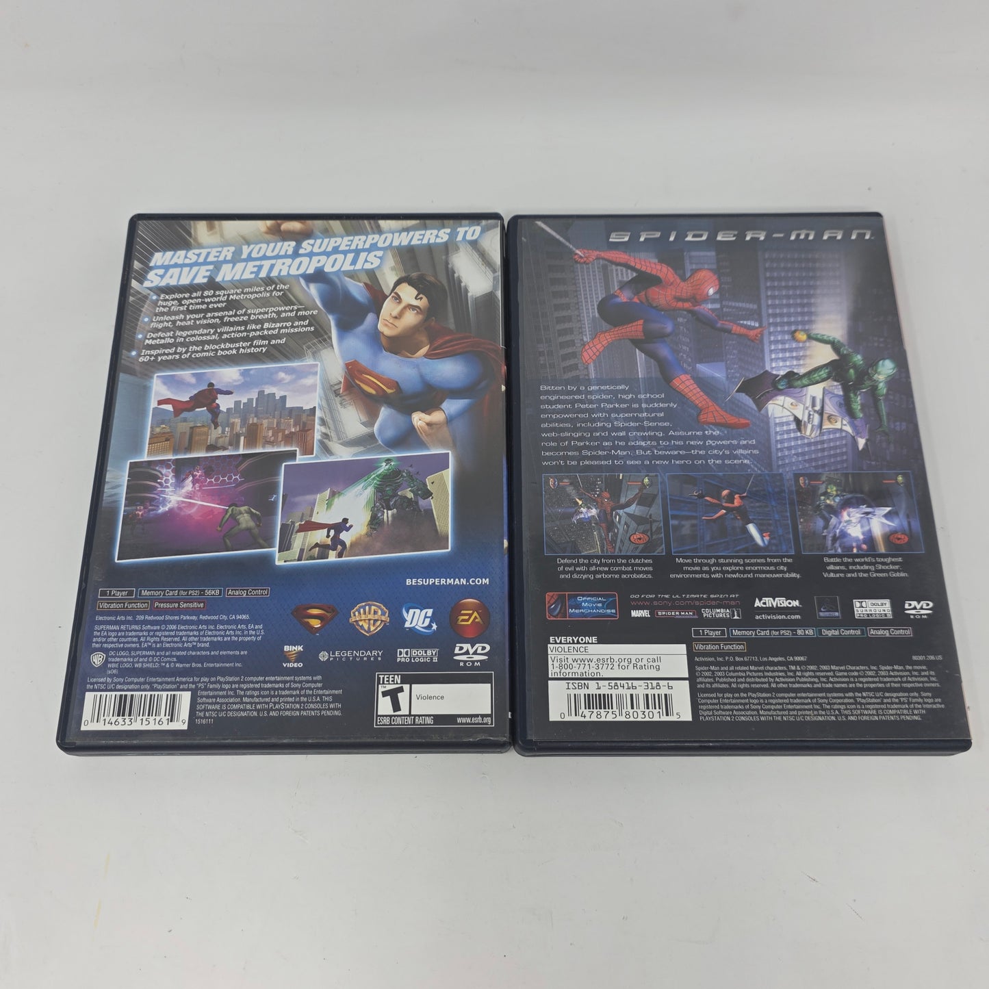 Lot of 2 Sony PS2 Games Spider-Man & Superman Returns