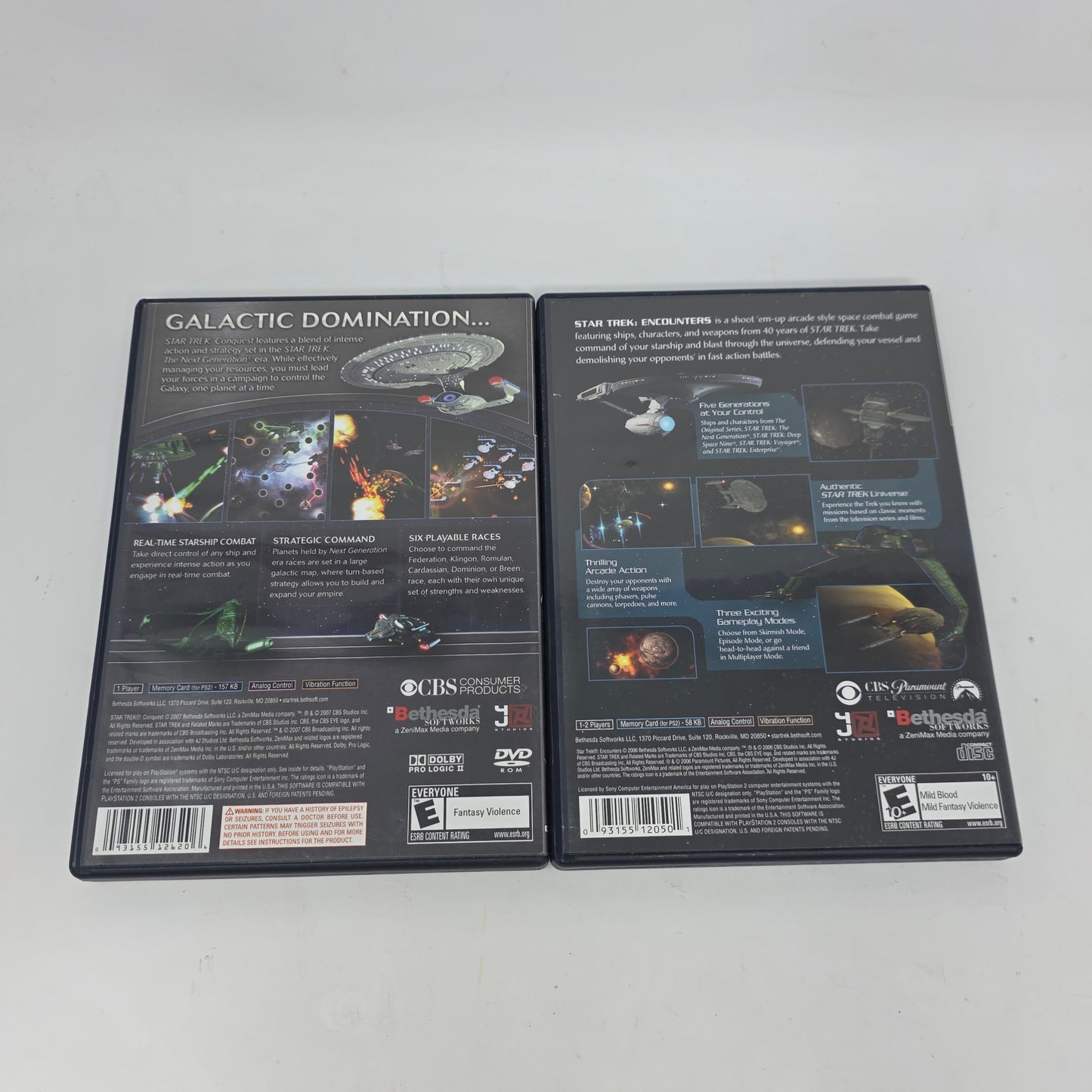 Lot of 2 Sony PS2 Games Star Trek Conquest & Encounters CIB