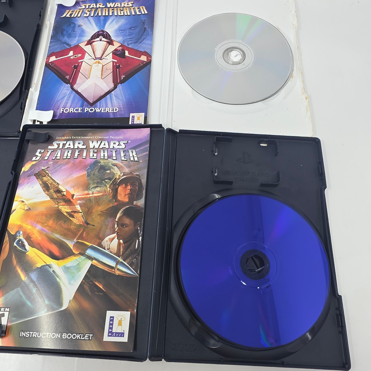 Lot of 4 Sony PS2 Games Star Wars Battlefront 1 & 2 Starfighter Jedi CIB