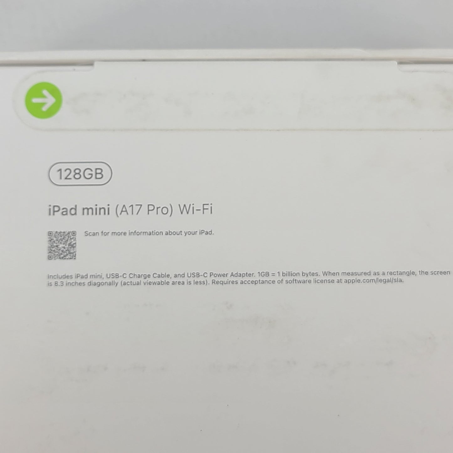 New WiFi Only Apple iPad Mini (A17 Pro) 128GB Blue MXN73LL/A