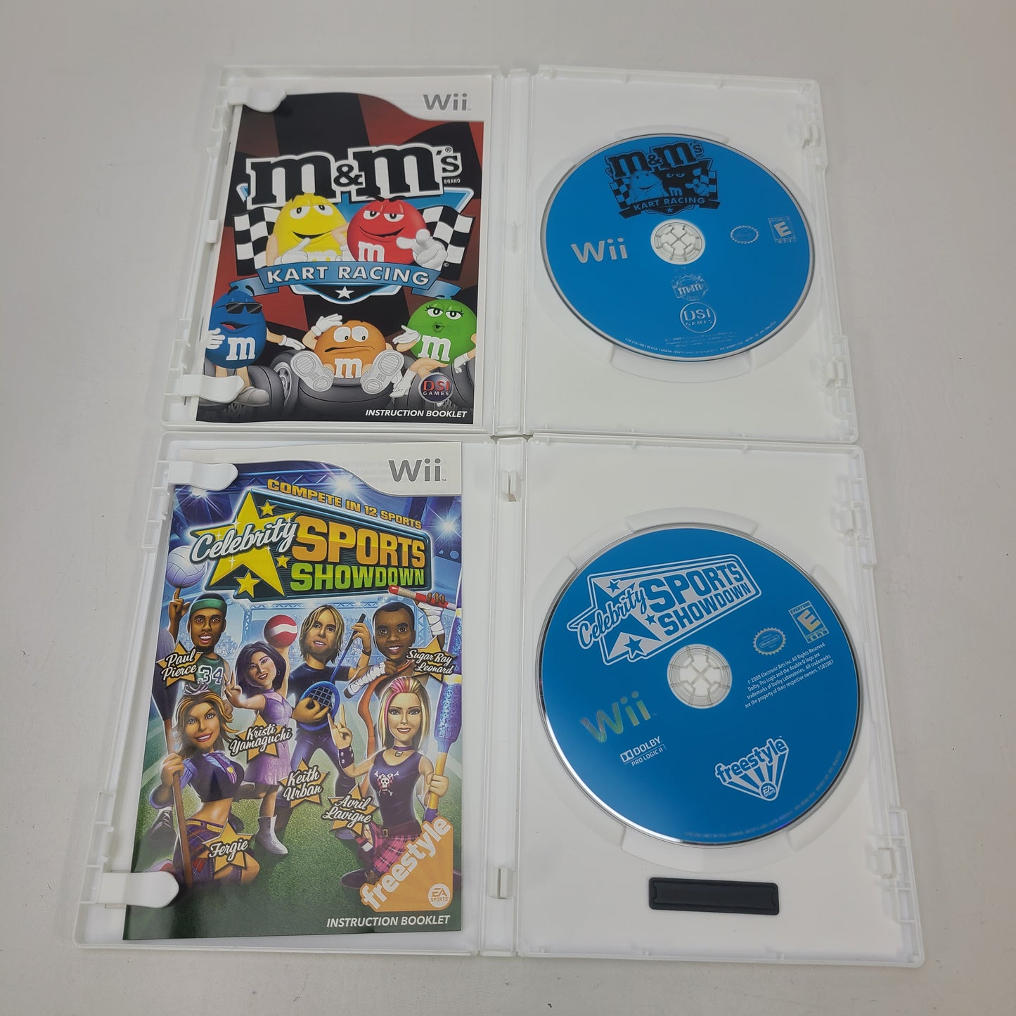 Nintendo Wii 5 Game Lot DDR Hottest Party 2 Wipeout Deca Sports 2 M&M Kart Racing