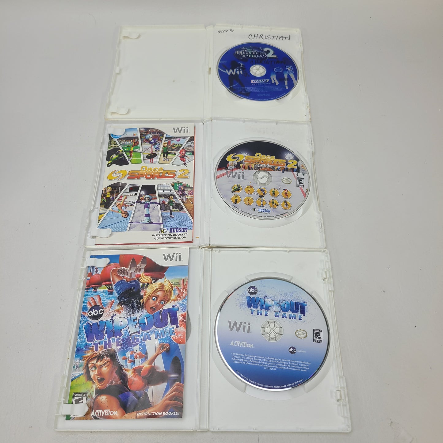 Nintendo Wii 5 Game Lot DDR Hottest Party 2 Wipeout Deca Sports 2 M&M Kart Racing