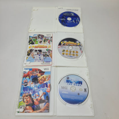 Nintendo Wii 5 Game Lot DDR Hottest Party 2 Wipeout Deca Sports 2 M&M Kart Racing