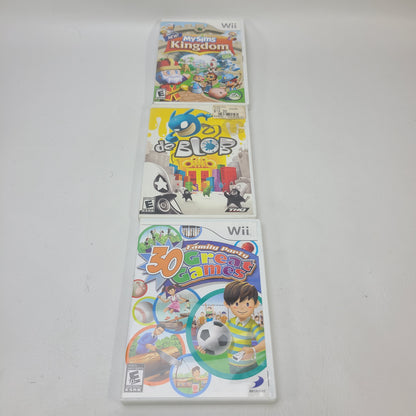 Lot of 3 Games Nintendo Wii MySims Kingdom,De Blob,Family Party 30 Great Games