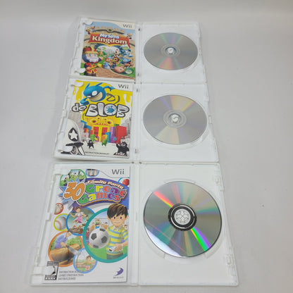 Lot of 3 Games Nintendo Wii MySims Kingdom,De Blob,Family Party 30 Great Games