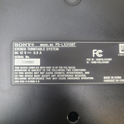 Sony PS-LX310BT Bluetooth Turntable Black Record Player Weight Ceramic Disc