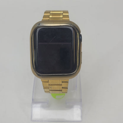 Apple Watch Series 9 45mm Midnight Aluminum GPS MRMF3LL/A Gold Stainless Link Band