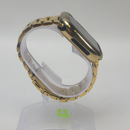 Apple Watch Series 9 45mm Midnight Aluminum GPS MRMF3LL/A Gold Stainless Link Band